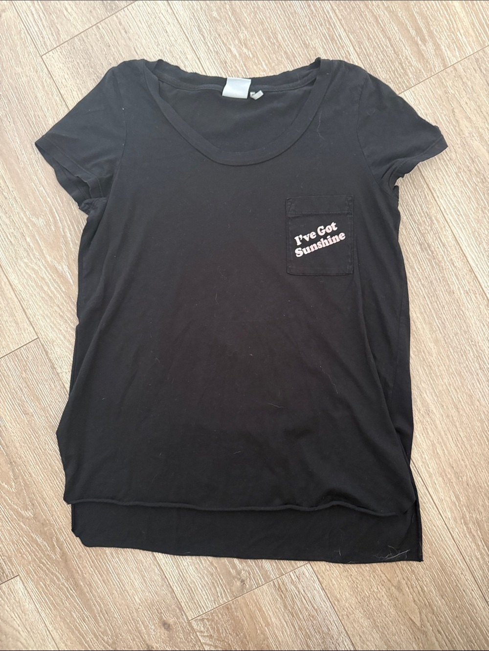 Rebel Yell Black Short-Sleeve Pocket Tee with 'I've Got Sunshine' Print
